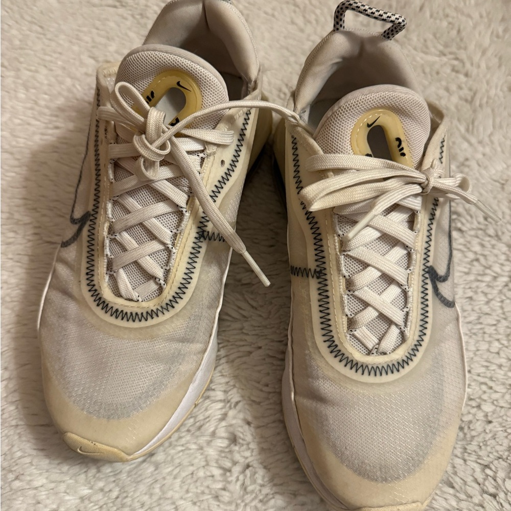Nike Cream and Yellow Athletic Shoes